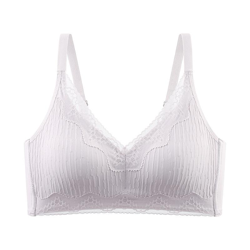 

Антибактериальный гофрированный кружевной бюстгальтер с мягкой поддерживающей лентой, приподнимающий и фиксирующий грудь, с чашками в форме капли воды XXL