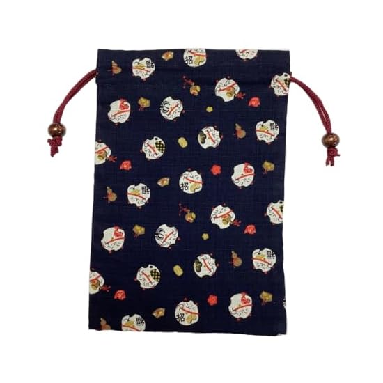 Kyosuke Made In Japan Goshuin-cho (Stamp Book) Case, Drawstring Bag, 100% Cotton, Approx. 26.5×18cm,