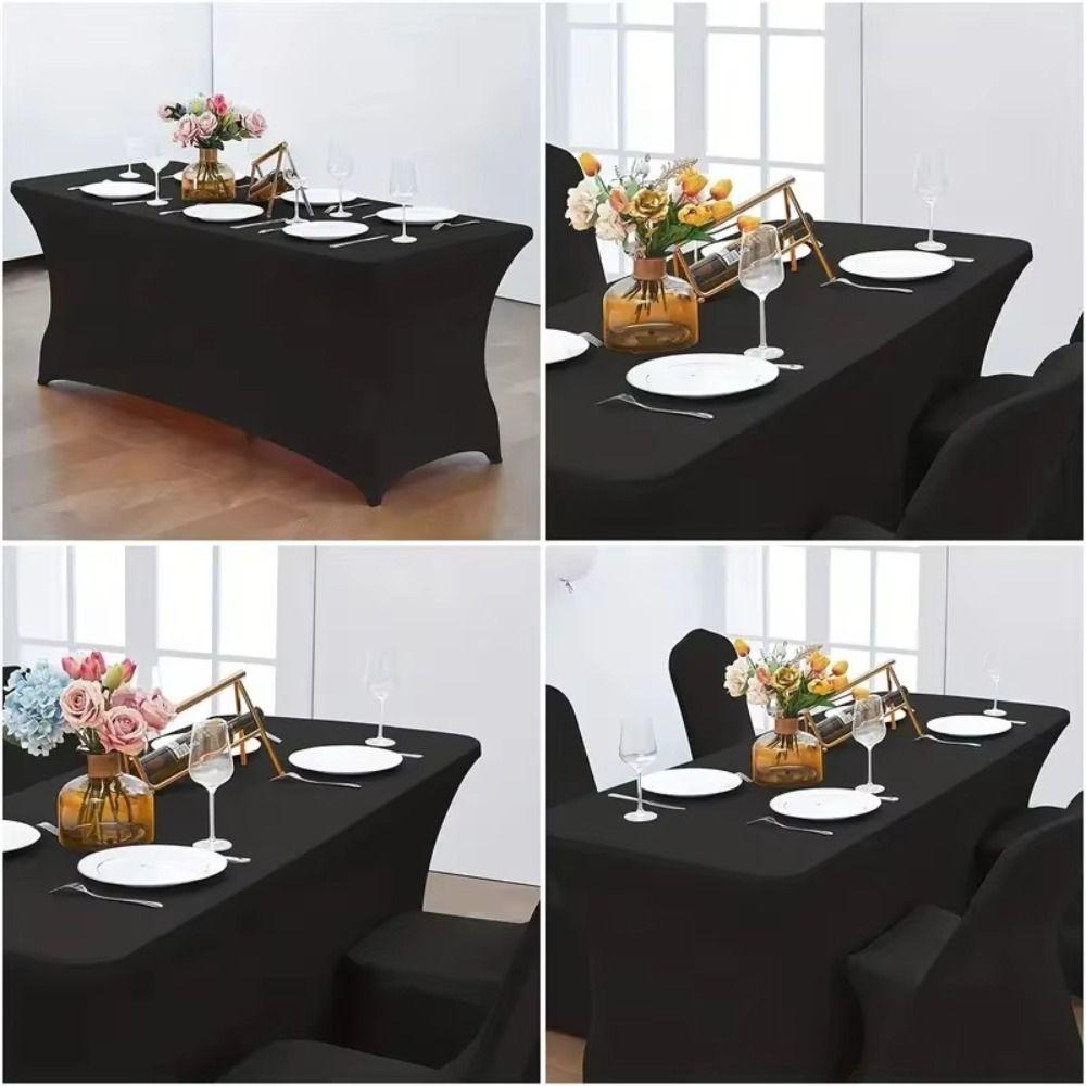 6FT/4FT Table Cover Tight Fitted Cocktail Table Decoration Spandex Tablecloth  Party Banquet