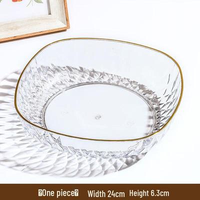 Abay Gold Rim Diamond Pattern Plastic Fruit & Candy Dish
