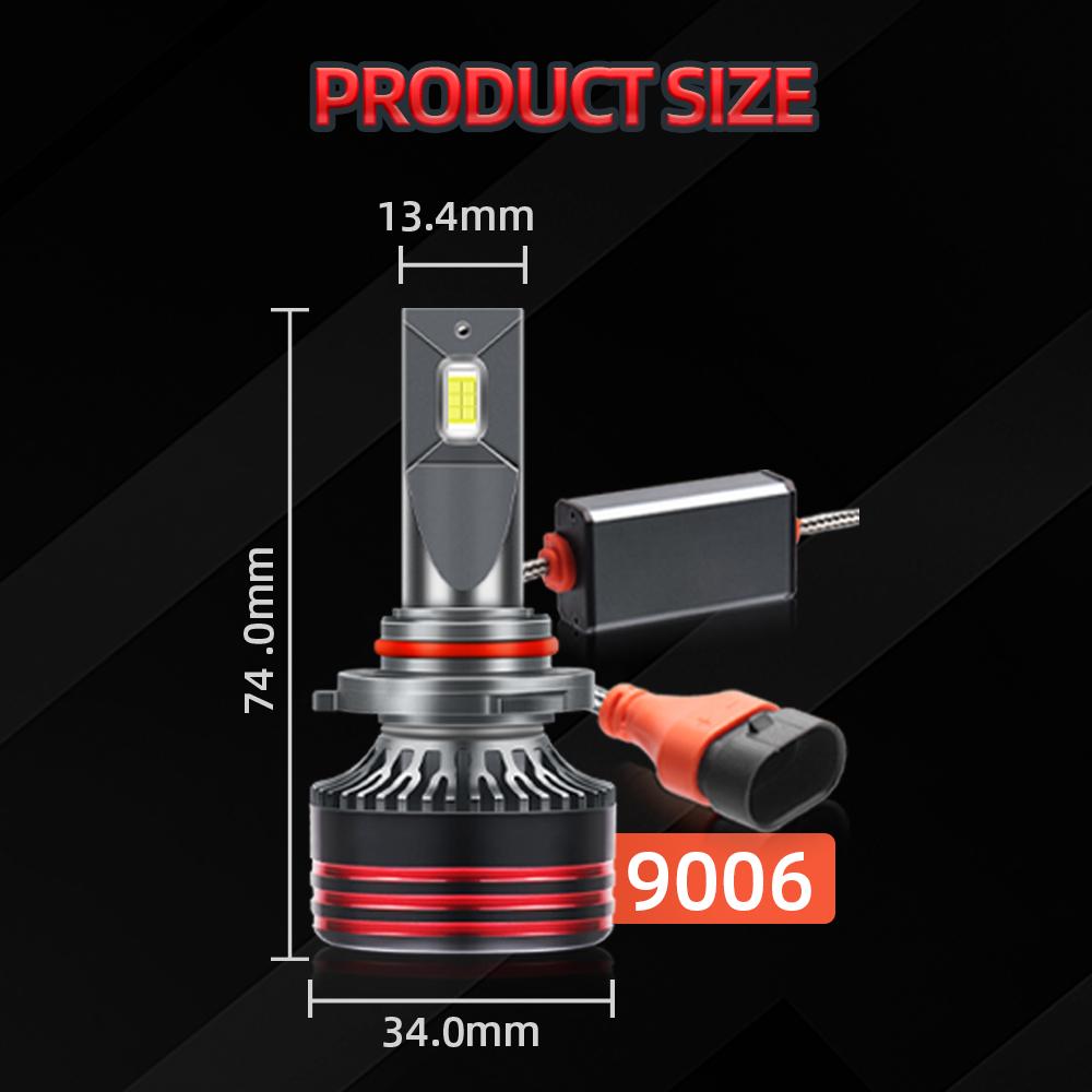Canbus Error-Free Car LED Headlights 9005/HB3 9006 150W 25000LM 6500K White Bulb Headlights With Cooling Fan  Single CopperTube