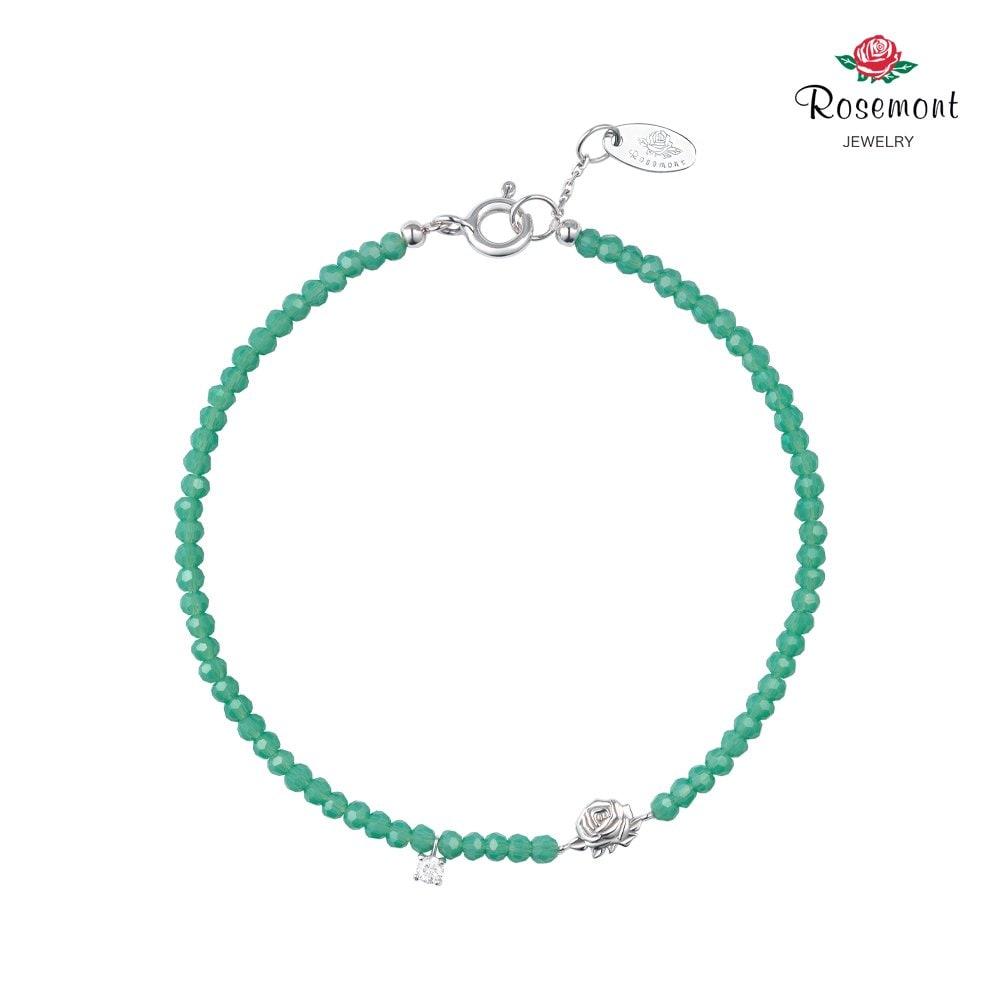 

[Rosemont] Silver Deep Green Bead Bracelet La Vie en Rose Ra24D38K