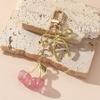 Red Cherry Pendant Keychain for Women Cute Bag Decoration Multifunctional Jewelry Car Key Accessories Trendy Charm Keyring