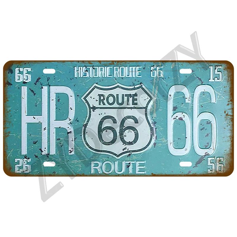 Metal Sign Art Bar Club Plaque Home Tire Shop Wall Art Decor Gas Route 66 Arts Plate Garage Tin Sign Poster Vintage Car TinPlate