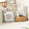Spring Floral Cushion Cover Natural Linen Organic Fabric DoubleSided Printing Couch Pillow Covers Home Decor