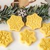 Christmas Snowflake Cookie Cutters Pressable Biscuits Mold Plastic Cookie Stamps DIY Cake Baking Tool Easy to Clean