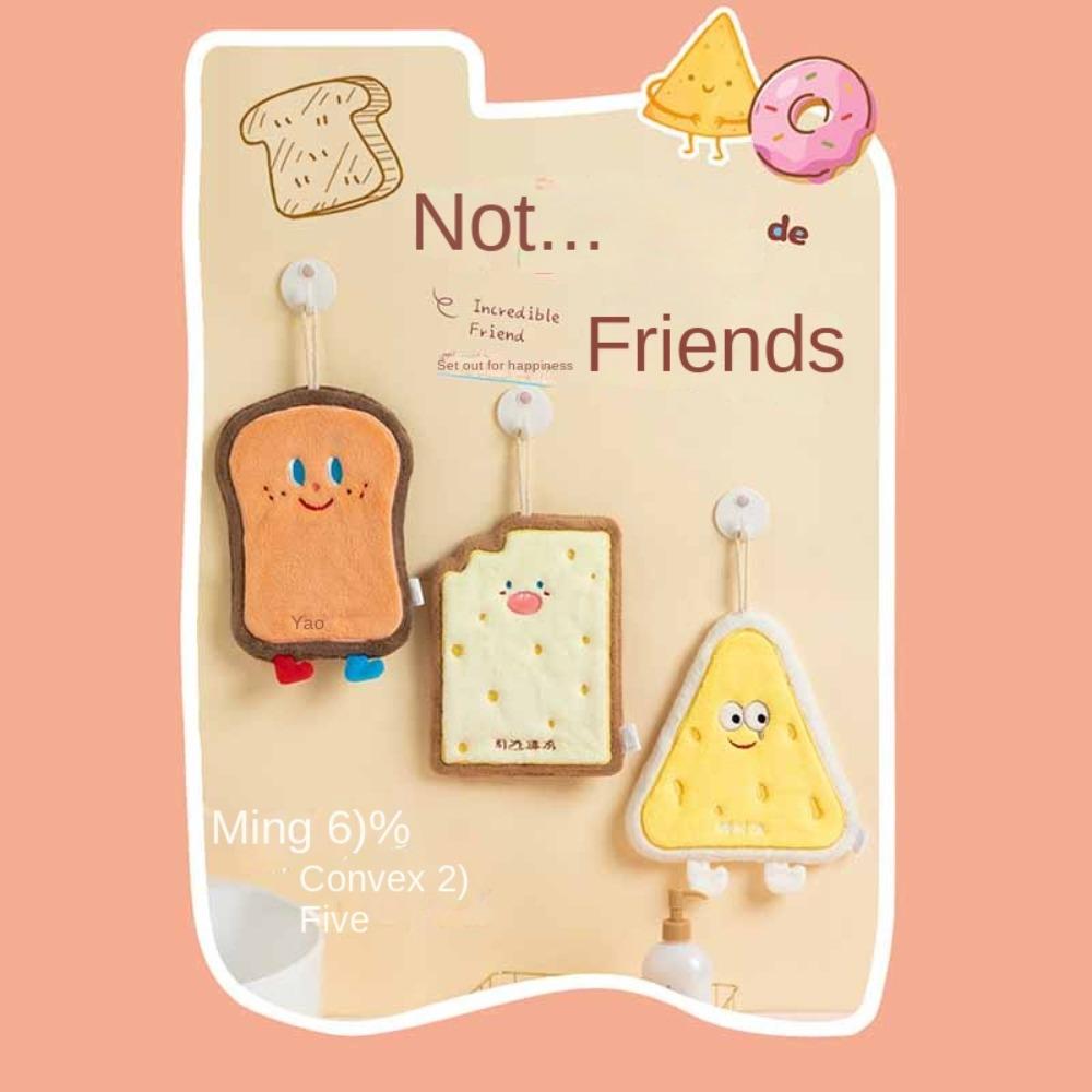 Washable Kitchen Cleaning Towel Toast Shape Scrubber Tools Cheesecake Dishclot Kitchen
