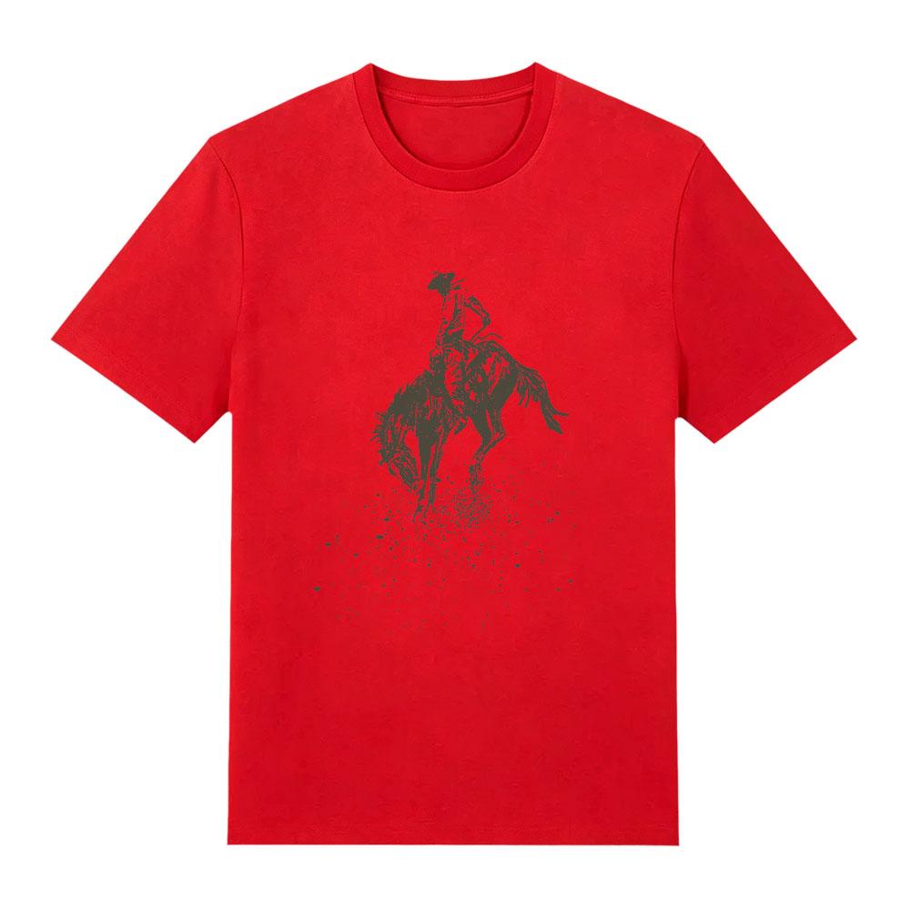 Buckin Bronco Tee Niall Horan Wearing Vintage Graphic Print T-shirts Fashion Women Men High Quality Cotton Soft Clothing Casual XS красный