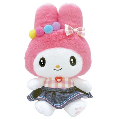 Nakajima Corporation Sanrio Characters Gingham Denim My Melody Plush Toy S 210821-25 H25 X W16 X D12cm