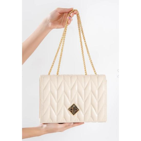 Prošívaná dámská taška přes rameno Capone Leeds s řetízkovým popruhem