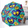 1pc Butterfly Heart Floral Pattern Automatic Opening and Closing Folding Umbrella with 8 Iron Ribs - Portable, Foldable for Travel Yy251124058