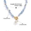 Trendy Natural Stone Colored Pendant Necklace For Women Gold Plated Stainless Steel Charms Necklace Jewelry