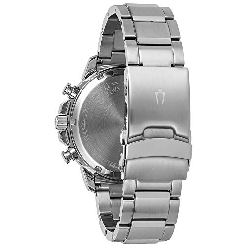 Bulova Men's Marine Star Chronograph Watch, Stainless Steel, Silver Tone (Model:) Silver Tone/Black 96B272 Stainless Steel