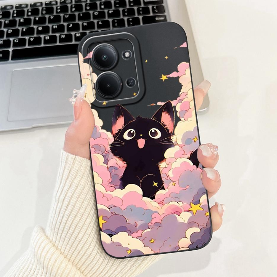 Für Xiaomi Redmi 15C 4G Hülle PocoC85 Niedliche Katze Blume Bemalte Abdeckung Weiche Silikon Handyhülle Für Xiaomi Poco C85 Redmi15C 4G Taschen