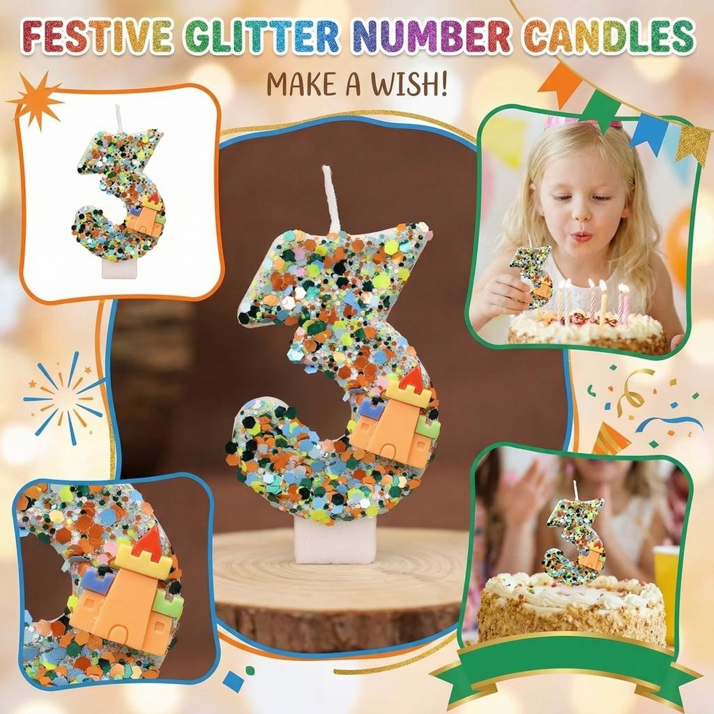 Fashion Cartoon Creative Birthday Candles Party Digital Candles
