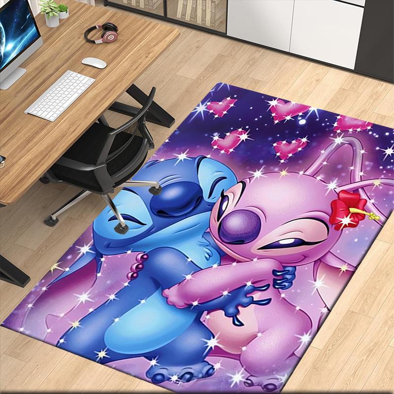 Stitch Printed Carpet, for Office Chair Living Room Bedroom Kitchen Room Decor Gifts.