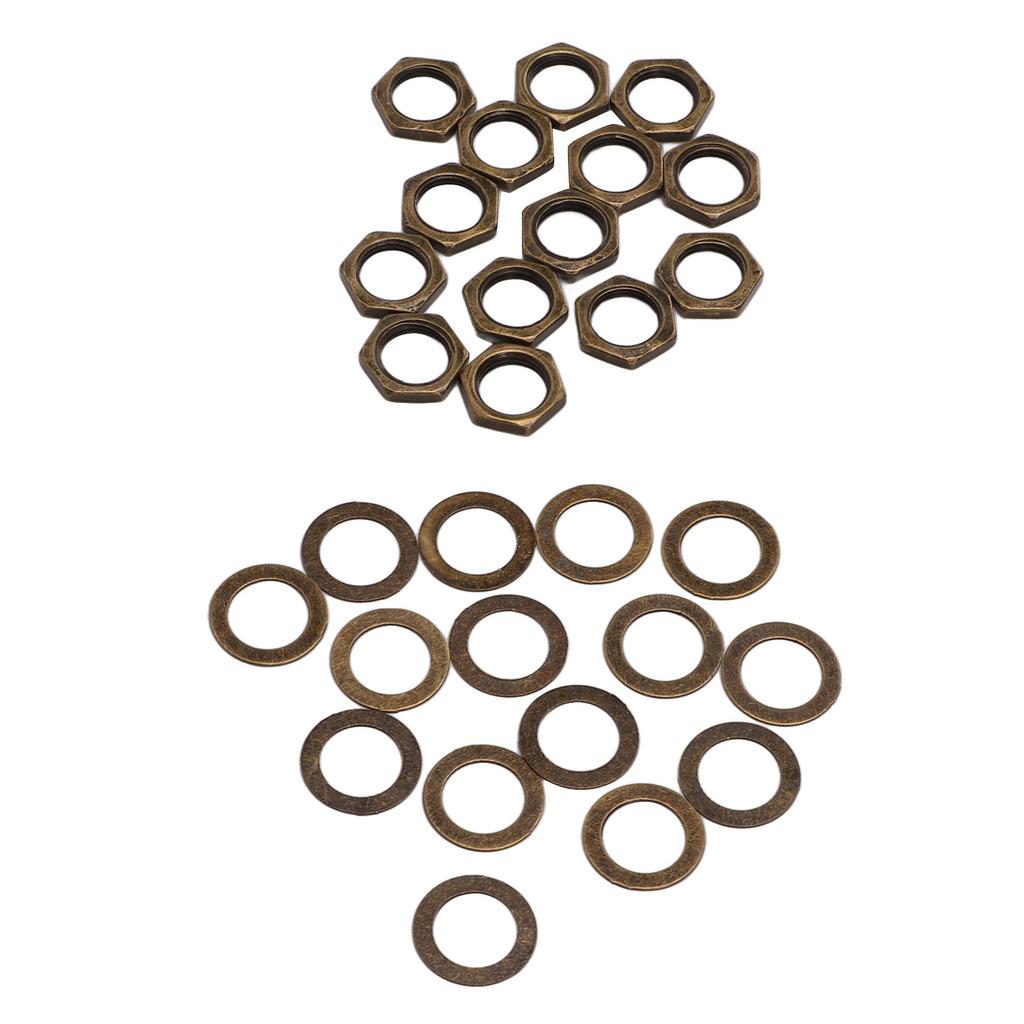 Nut Washer Kit Instrument Socket Connector Fasteners for Electric Guitar Bass M9 Female ThreadBronze