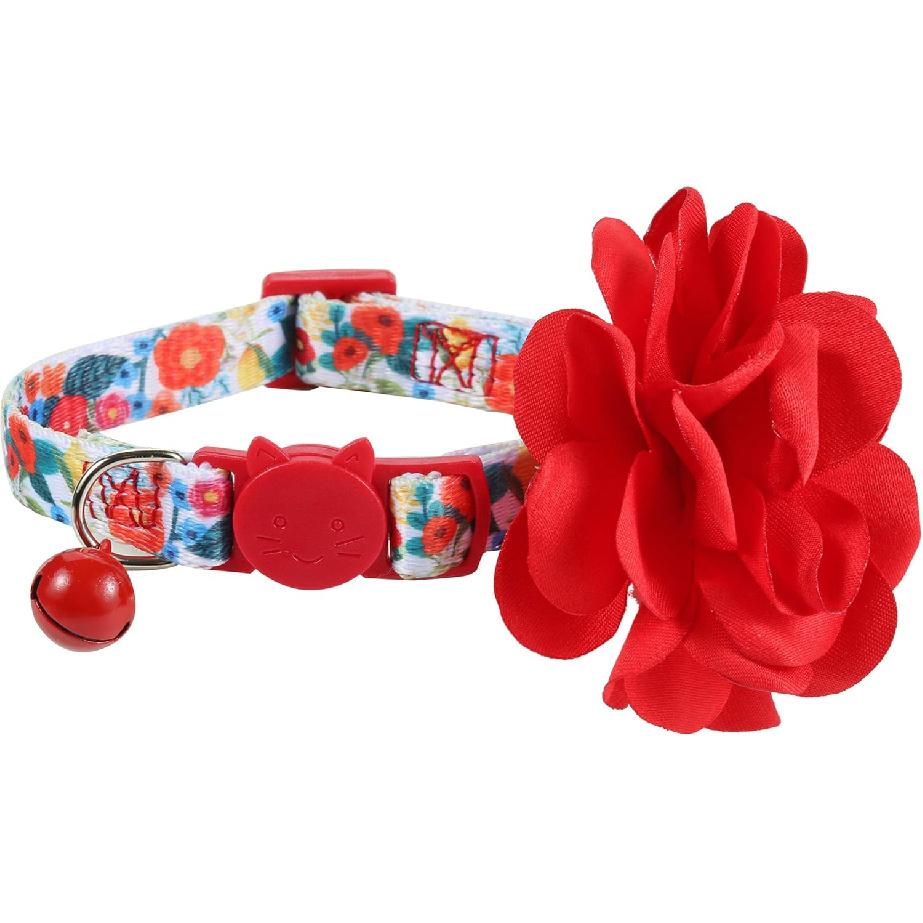 BoomBone Flower Cat Collar, Girl Puppy Collars Pet Floral Accessories