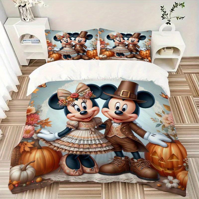 3pcs Set Autumn, Thanksgiving, Mickey Bedding Set with Duvet Cover+Pillowcases, All-Season Polyester, Zipper Closure51