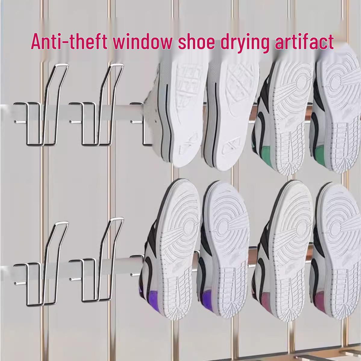 

Многофункциональная сушилка для обуви из нержавеющей стали с защитой от кражи для подвешивания на балконе. Set of 2 [Standard for One Pair]