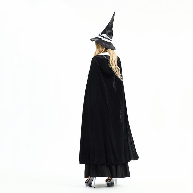 Halloween Costume Magic Robe Long Dress Witch Cape Shawl Witch Stage Carnival Costume
