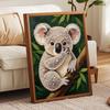 Handmade Framed Pearl Bead Painting Kit Cute Koala Animal 3D Shiny Canvas Art Ready to Display Home Decor Gift Idea Creative Wall Decoration