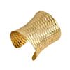 Exaggerated Wave Texture Wide Band Bracelet - Fashionable Long Street Style Accessory
