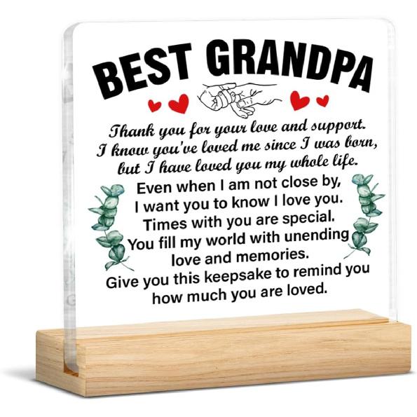 Dad Gift From Daughter, Gifts for Father Fathers Day Birthday, Dad Clear Acrylic Desk Decorative Sign Home Office Desk Decor