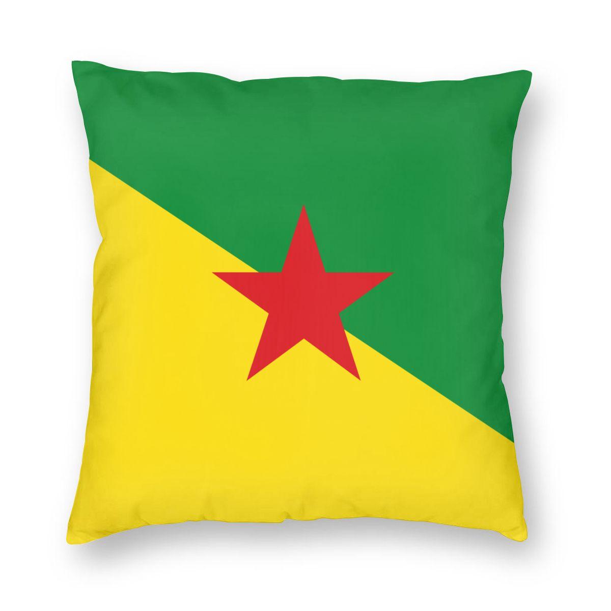 

French Guiana Flag Square Pillow Case Polyester Decorative Pillow Franzosisch Guayana Awesome Pillowcase 30x30cm