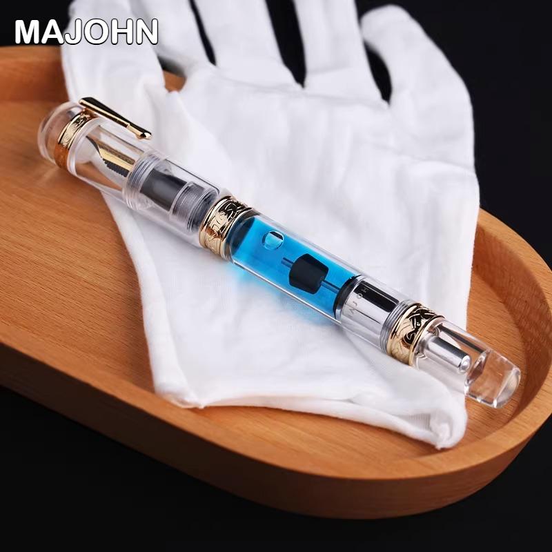 MAJOHN C5 High-efficiency Ink-absorbing Acrylic Fountain Pen Innovative Push-type Piston Vacuum Large-capacity Ink Writing Pen