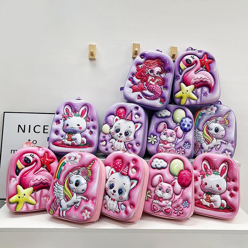 3D Cute Cartoon Children's Fashion School Bags For Boys And Girls Primary School Large Capacity Backpacks Waterproof Backpacks