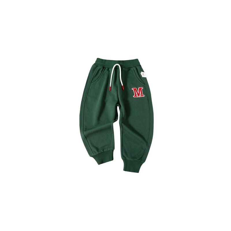Children's Spring and Autumn Sports Pants for Boys and Girls, Letter Print Long Pants, Solid Color Casual Jogger Sweatpants for Boys