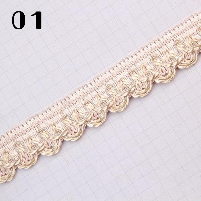 16.5 Meter 2.5cm Braid Lace Trim Edge Curtain Sofa Clothes Decor Lace Ribbon Polyester Furniture Upholstery DIY Crafts