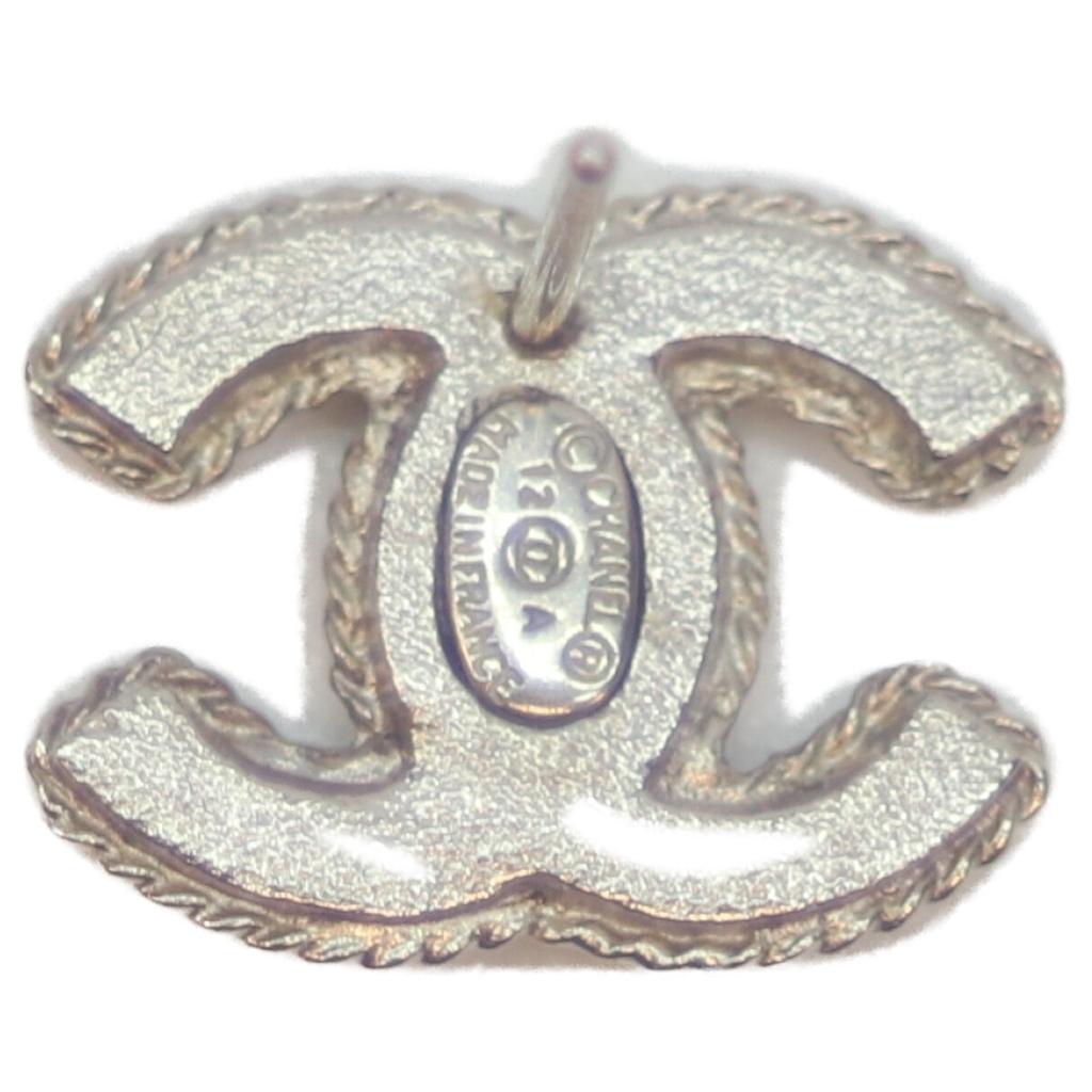 Chanel 12A Silber CC Logos Ohrring Ohrring SilberGebraucht