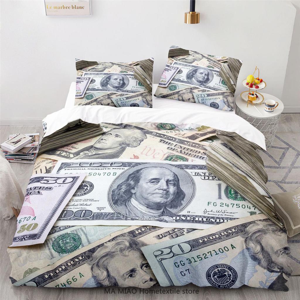 3D Printed Modern Dollar Pattern Duvet Cover Bedding