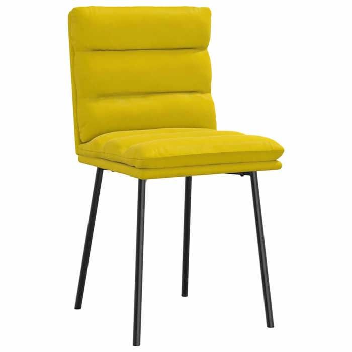 VidaXL Dining Chairs Set of 2 Yellow Velvet, Chair, Living Room Chair, Accent Chair, Kitchen Chair, Dining Room Seat 4101289