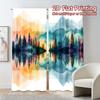 Set Of 2 Flat Printing Curtains Without Rod Twilight Reflections Popular Drapes Versatile Fabric Decorations Made Polyester