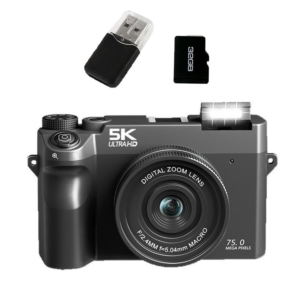 WD07 Mirrorless Digital Camera, 8MP, HD 5K, Dual Front and Rear Cameras, Beauty Self-timer.