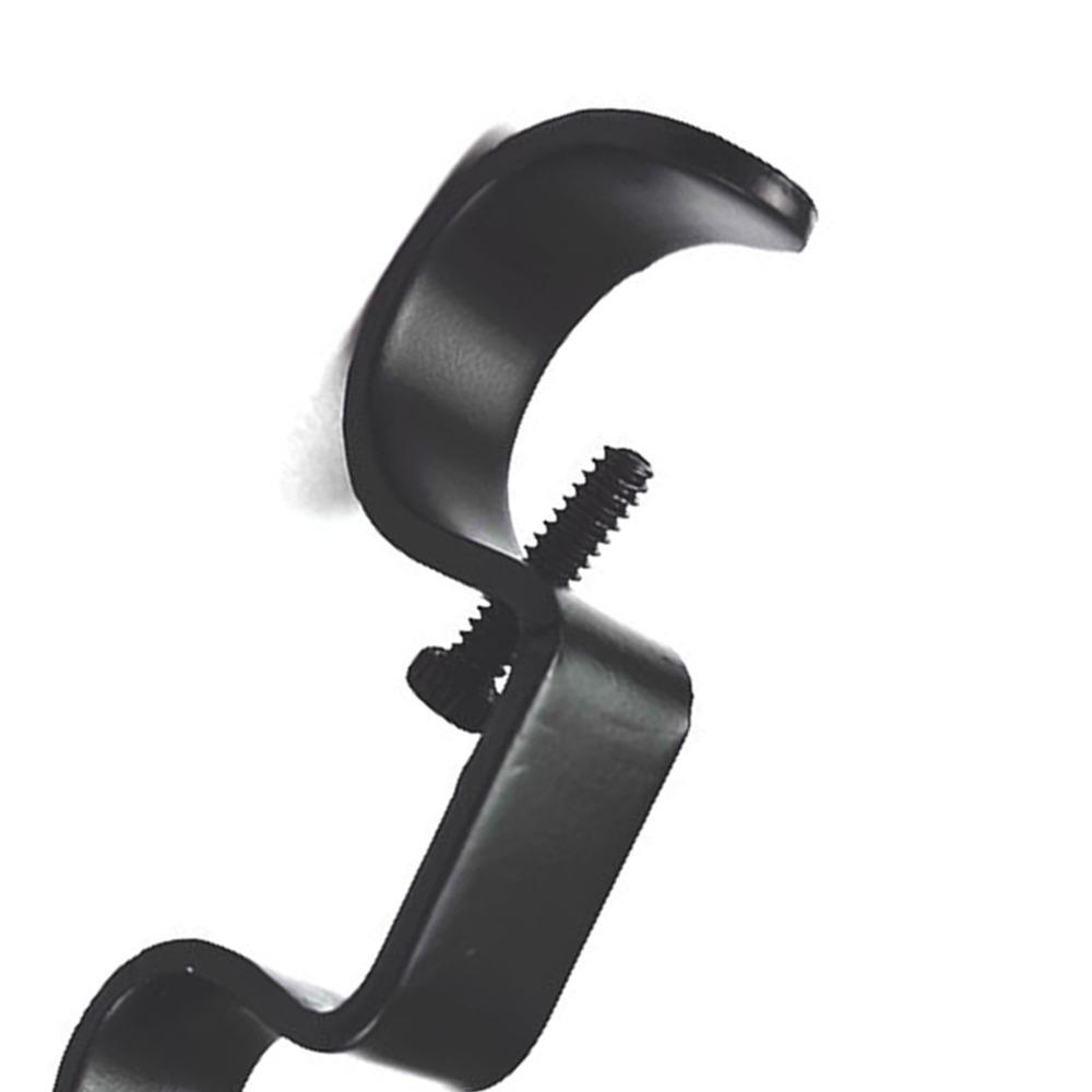 3Pcs Iron Curtain Rod Bracket Black Curtain Rod Hook Double Curtain Rod Bracket Home Decoration