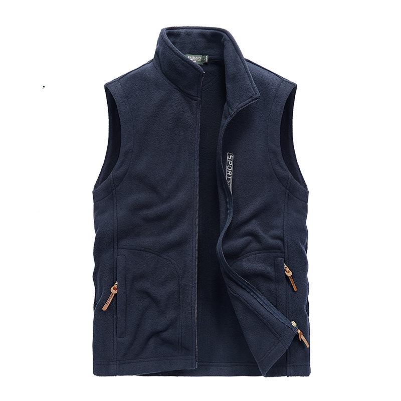 2025 Windproof Fleece Vest - Velvet-Lined, Thick, Warm, Stand-Up Collar, Sleeveless for Autumn & Winter