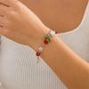 Handmade Tassels Bracelet with Delicate Flower Pendant Elegant Beaded Handchain Adjustable Length Wristband Accessory