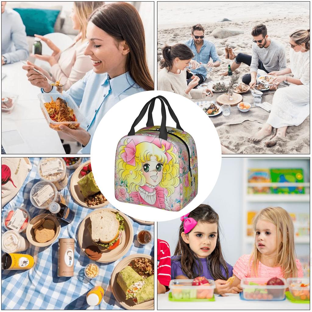 Anime Manga Candy Candy Sac à Lunch pour Femmes Refroidisseur Thermique Boîtes à Lunch Isolées pour Bureau Adulte