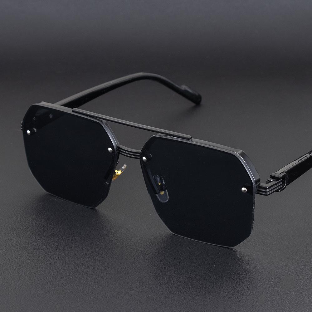 2025 Men's Half-Frame Driving Sunglasses - Slimming, UV Protection, Fashionable