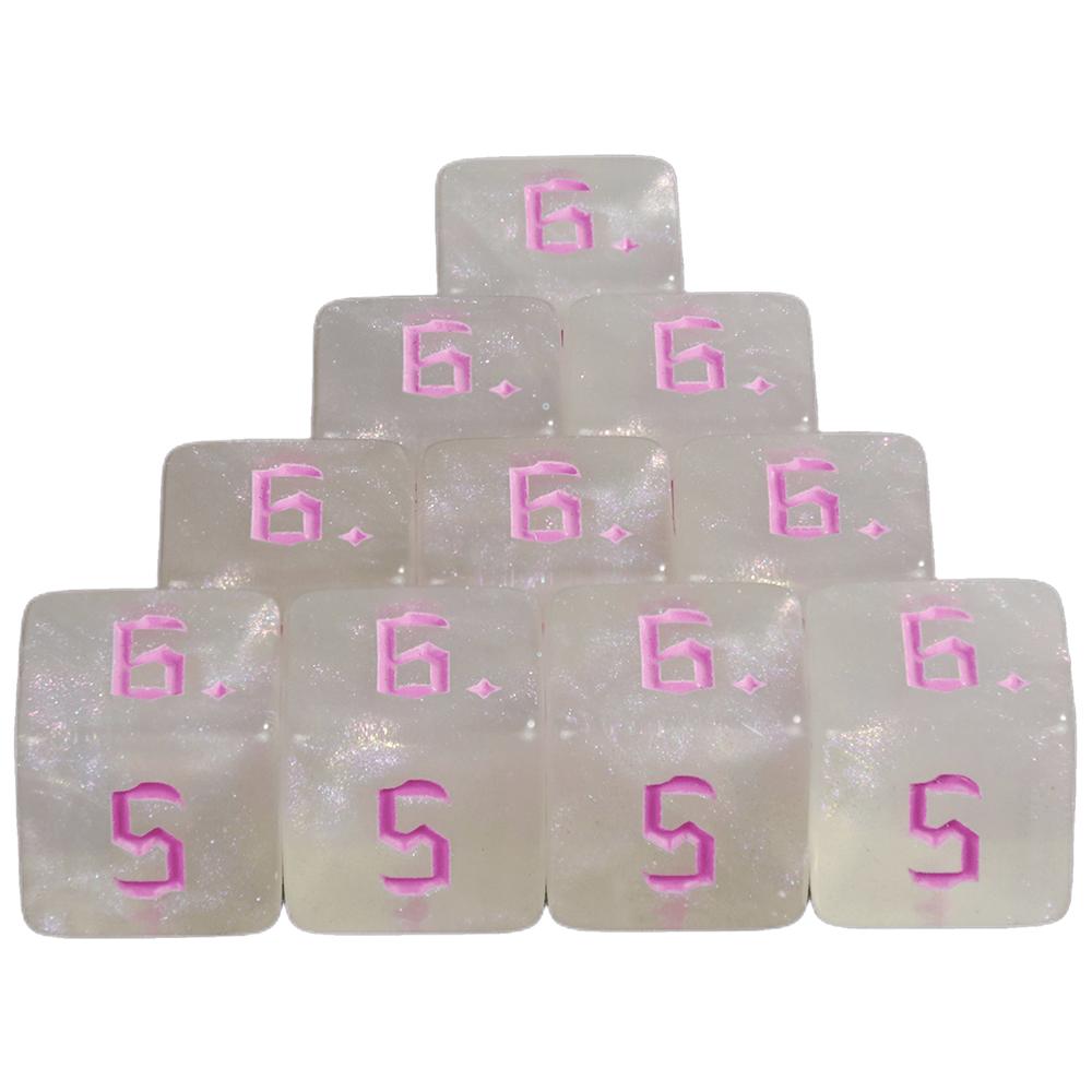 10pcs 6 Sided Glitter Dice for DND RPG Board Game Accessories Polyhedral Dice Set