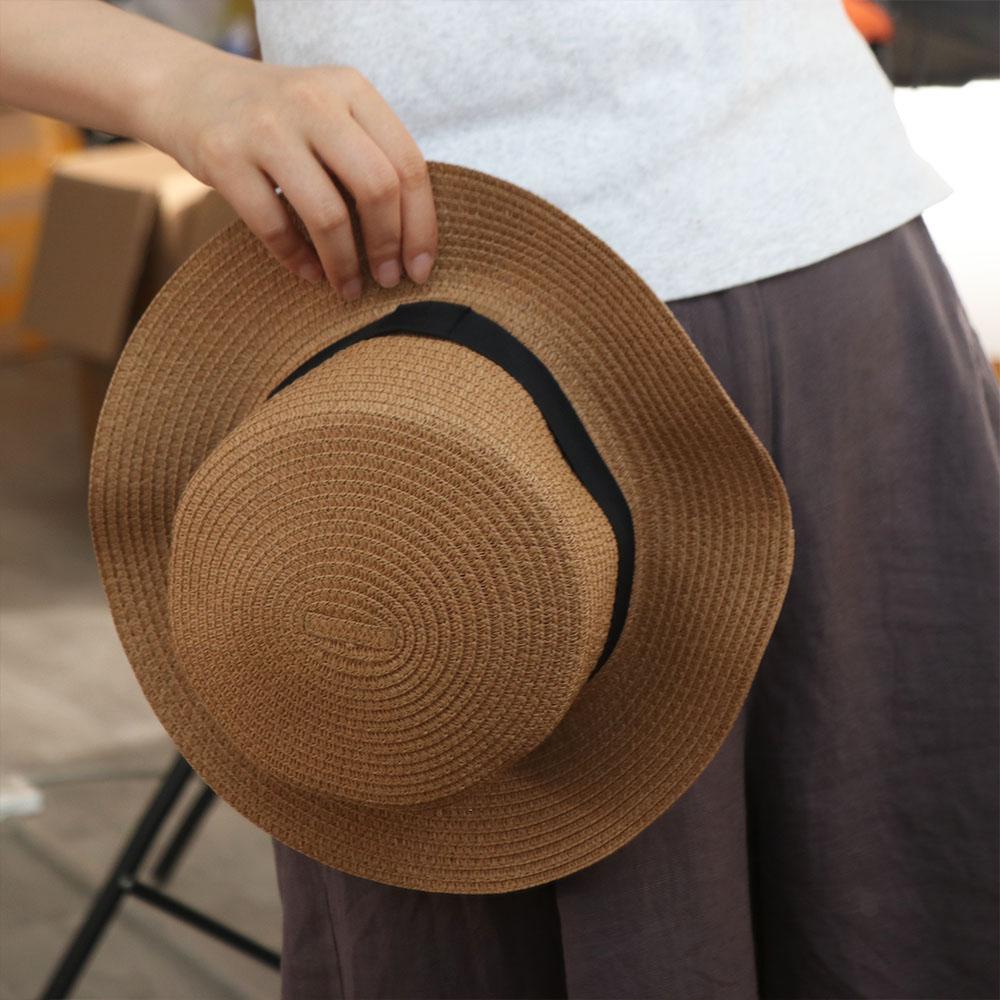 Spring Summer Flat Tops Cap Sunshade Sun Hat Ins Straw Hat Men and Women