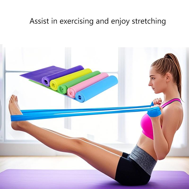 New Yoga Pilates Resistance Band - Long Elastic Stretch Band For Lower Body Strength Training Physical Therapy Home Gym Exercise