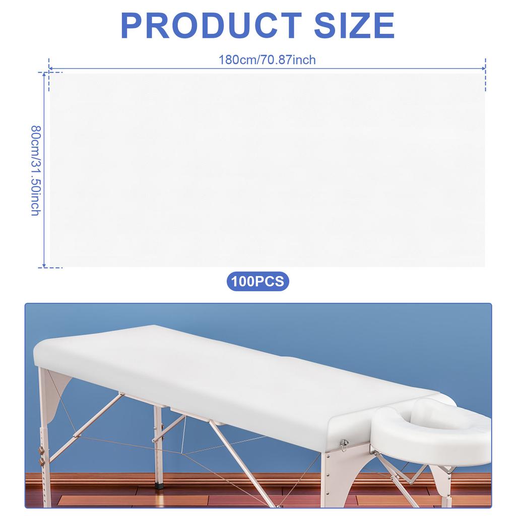 100Pcs Disposable Bed Sheets Beauty Salon Spa Massage Thickened No-Woven Breathable Travel Business Hotel Hospital Sheet