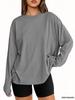 Women's Plus Size Loose Long Sleeve Round Neck T-shirt – 26 Styles for Spring and Autumn