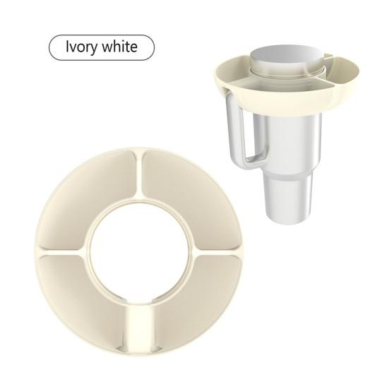 Silicone Tumbler Snack Bowl Reusable Snack Ring for 40 Oz Tumbler with Handle 4 Compartment Snack Tray Container Platter