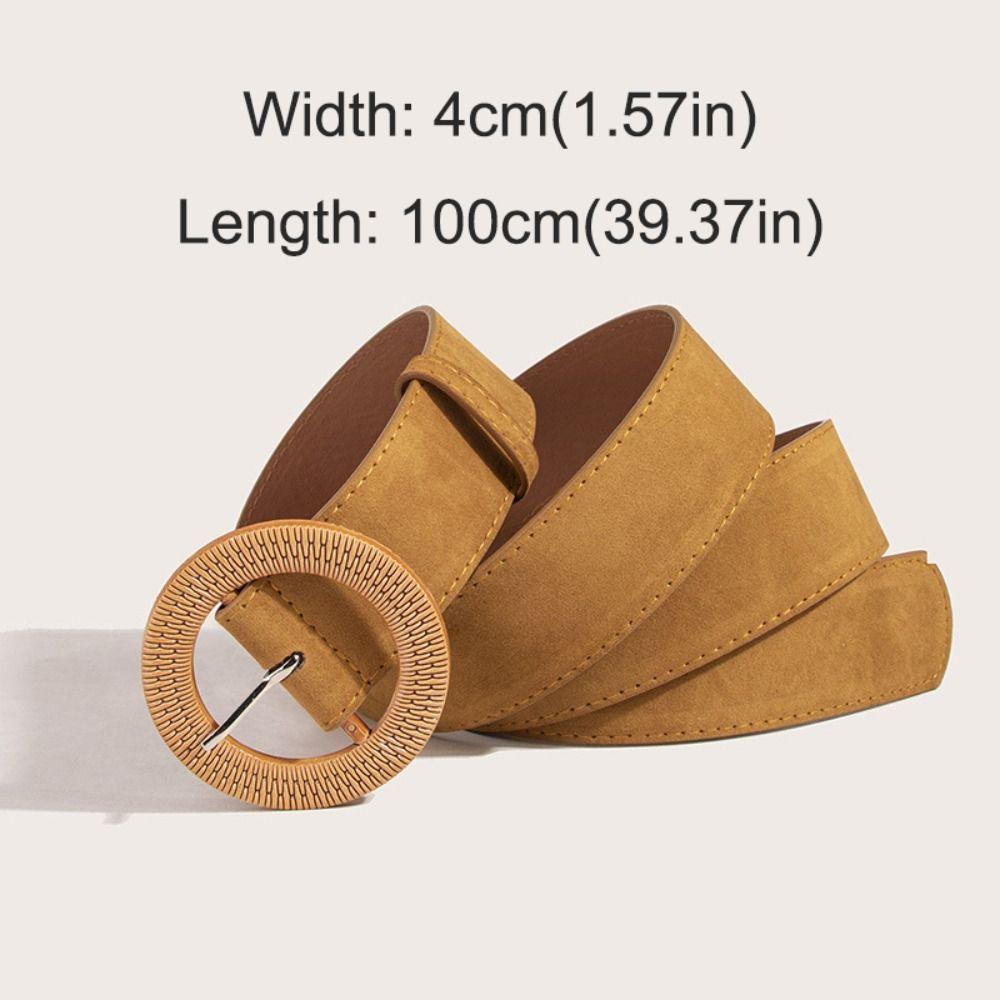 Luxury Design Suede Leather Belt Casual Waistband Fashion Business Waist Belt  For Women